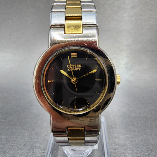 Citizen Watch Women 24mm Black Dial Two Tone Round 1032S93681 New Battery0