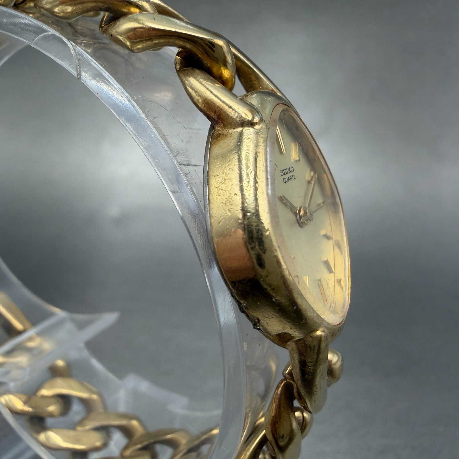 Seiko Watch Women 19mm Champagne Dial Gold Tone 1221-5600 New Battery Vintage3