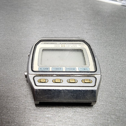 Seiko Digital Watch Men 32mm LCD Silver Tone Alarm Chronograph A547-5040 PARTS