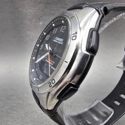Casio Wave Ceptor WVA-M640 Watch Men 43mm Black Silver Solar An Digi Atomic Runs2
