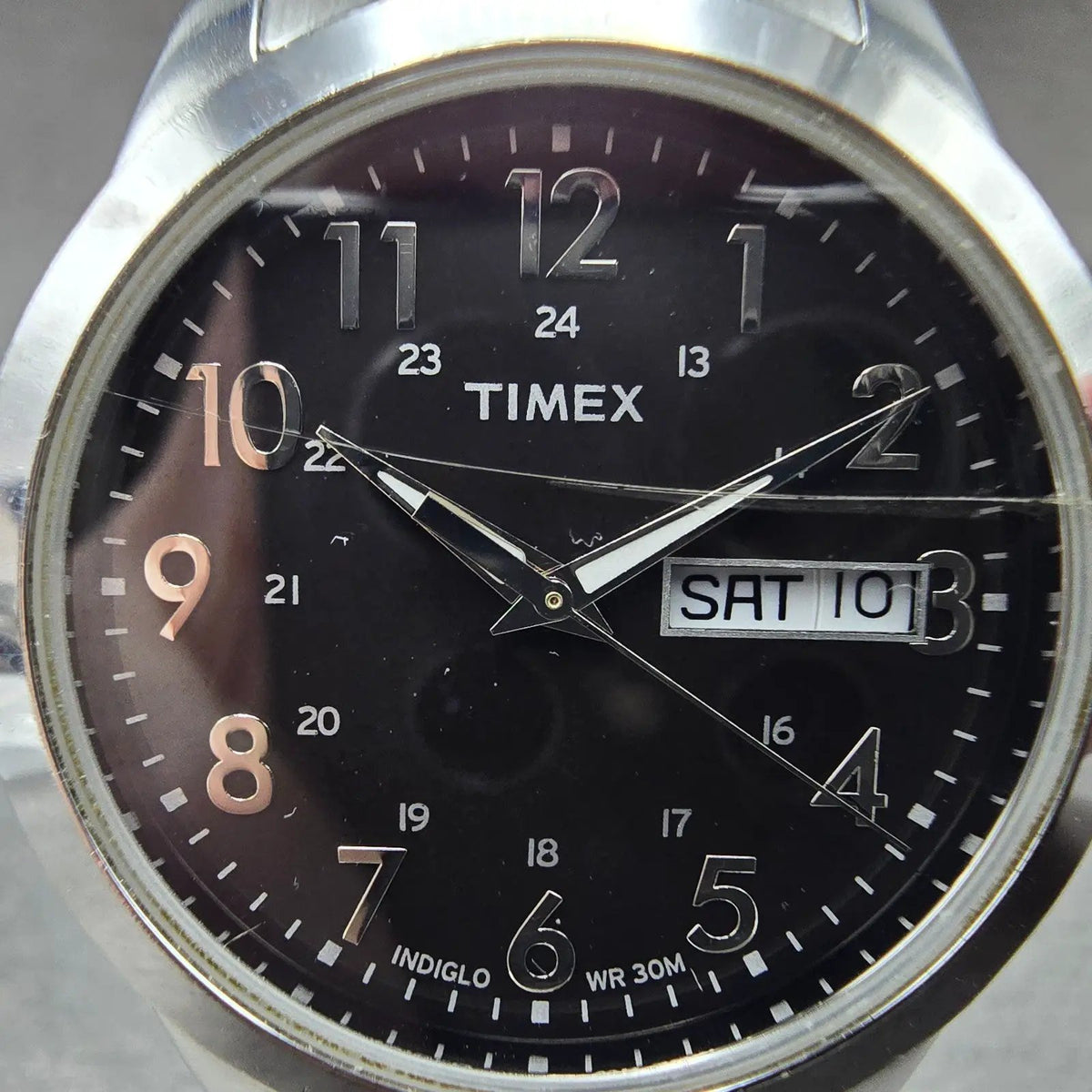 Timex South Street Sport Watch Men 36mm Black Dial Steel Daydate T2M932 New Batt1