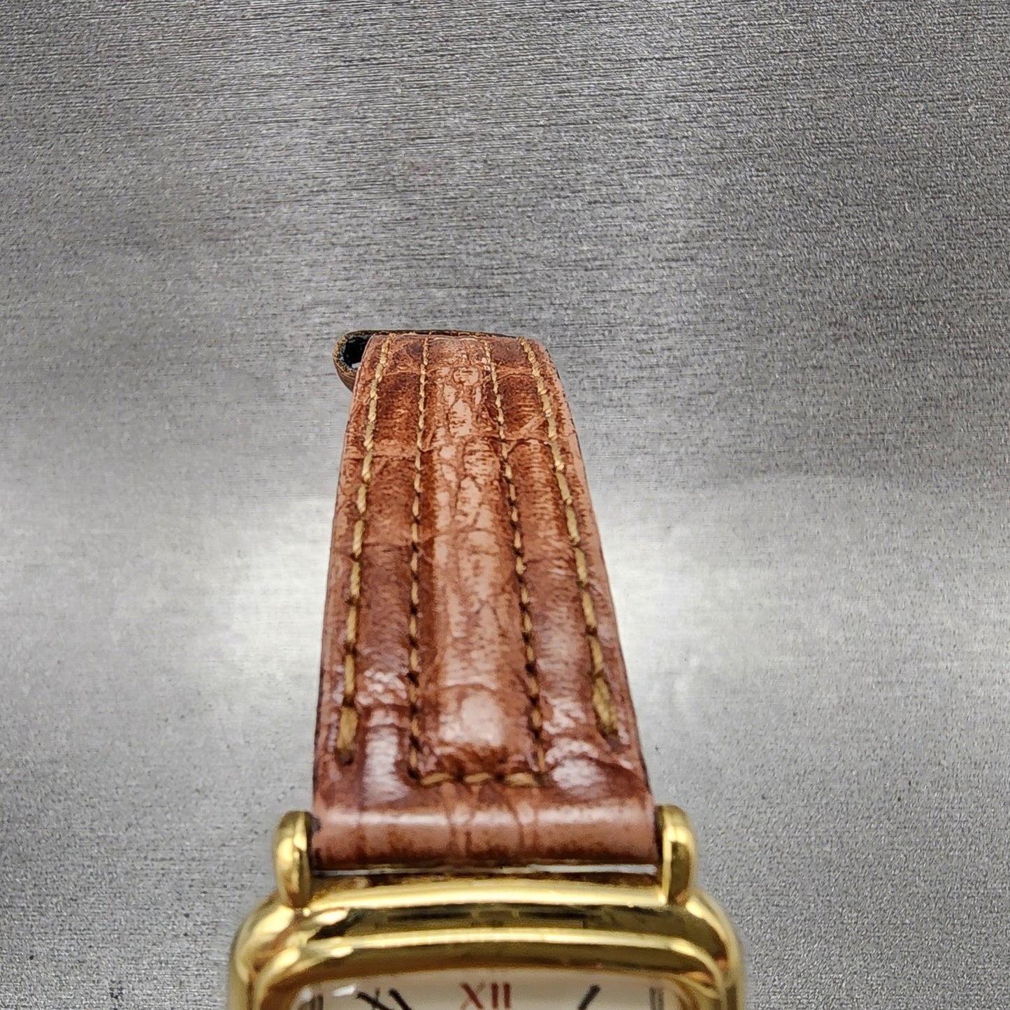 Seiko Tank Watch Men 28mm Champagne Dial Gold Tone Date 5y325809 New Battery4