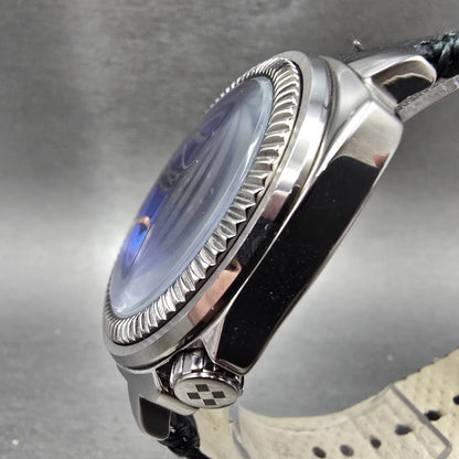 Vince Camuto Veteran Watch Men 43mm Blue Dial Silver Tone Date Round New Battery2