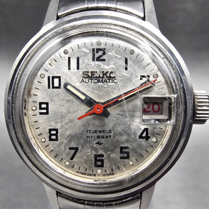 Seiko Automatic Watch Women 23mm Silver Dial Silver Hi-Beat Date 2205-0599 Works1