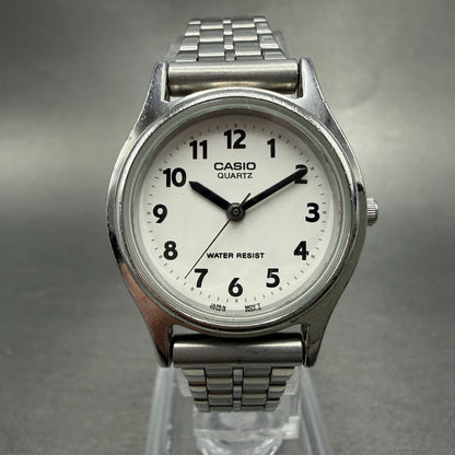 Casio Watch Women 25mm White Dial Silver Tone Round LQ-410 New Battery VTY0