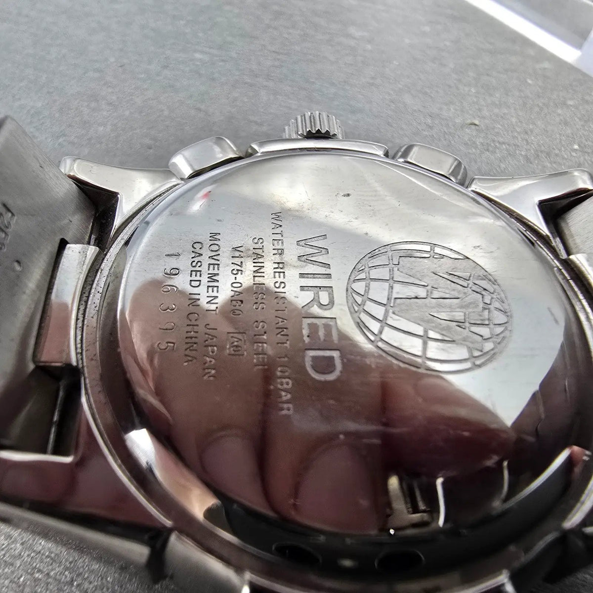 Alba Solar Chronograph Watch Men 42mm Black Dial Steel Date V175-0AB0 Works9