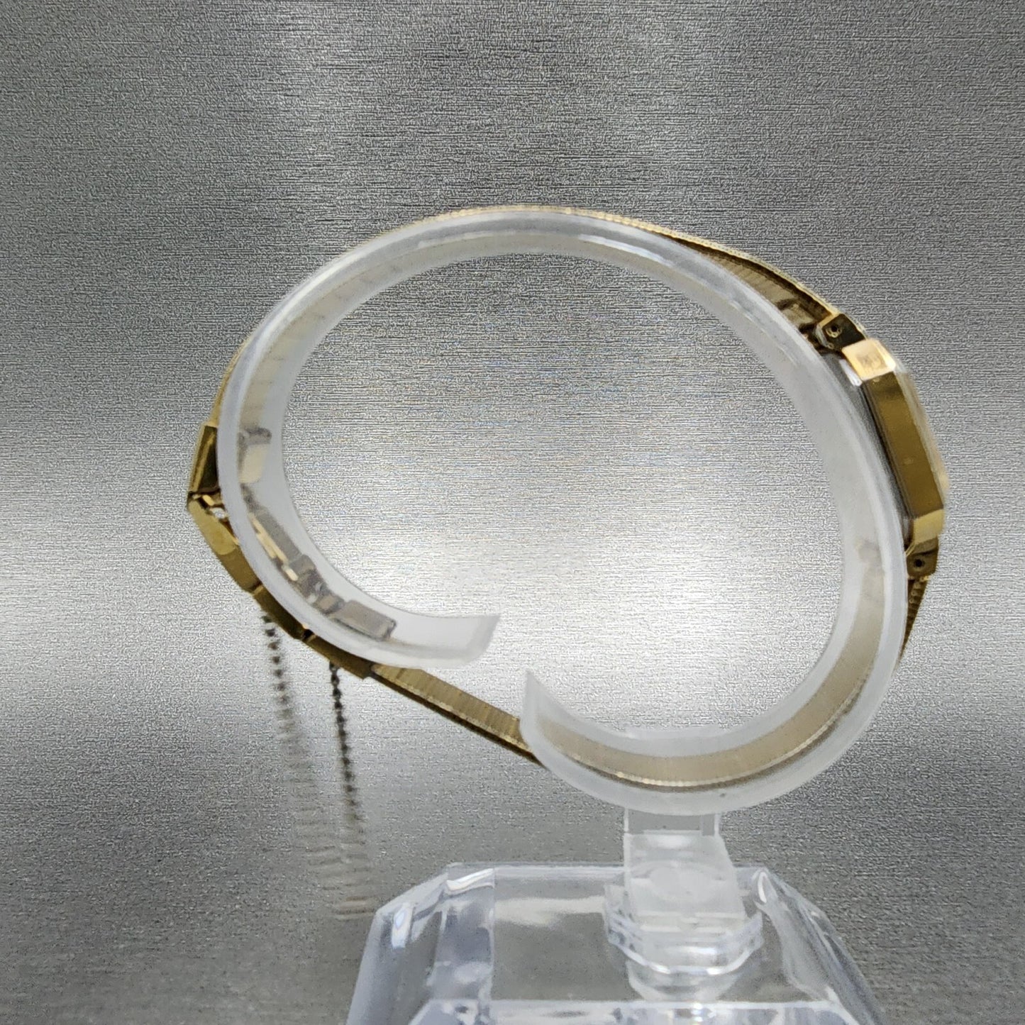 Seiko Watch Women 17mm Black Dial Gold Tone Octagon 4N005139 New Battery8