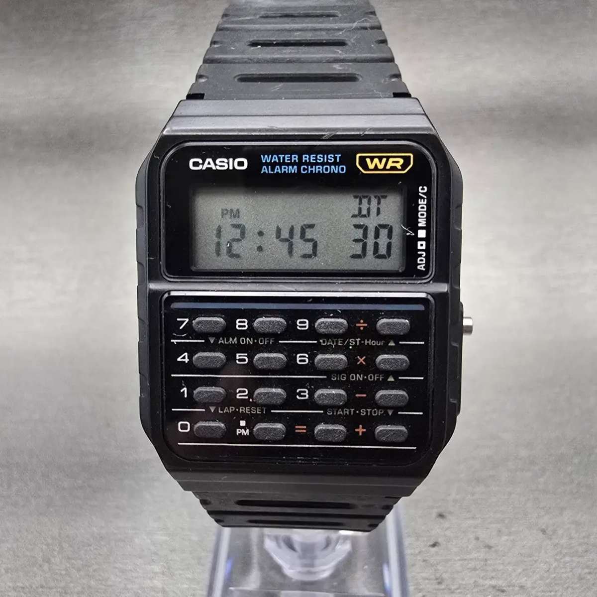 Casio Calculator CA-53W Watch Men 34mm Black Alarm Chronograph New Battery F0