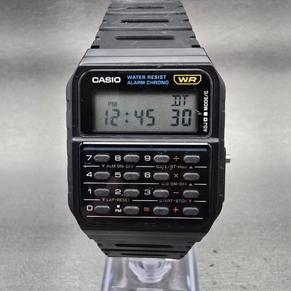 Casio Calculator CA-53W Watch Men 34mm Black Alarm Chronograph New Battery F0