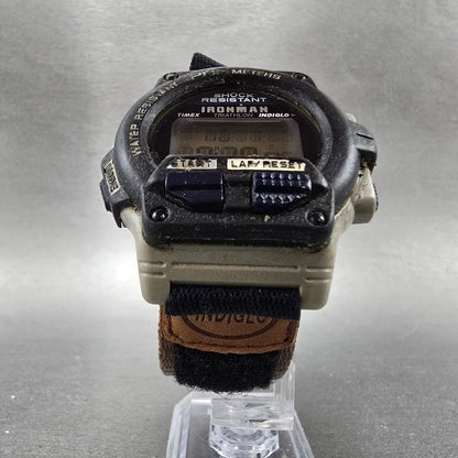 Timex Ironman Triathlon Watch Men 44mm Gray Black Alarm Chronograph New Battery5