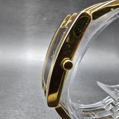 Movado Esperanza Tank Watch Women 14mm Black Dial Gold Tone 88 H5 1400 New Batt2