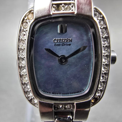 Citizen Eco-Drive Watch Women 18mm MOP Dial Silver Tone B023-S067022 Runs1