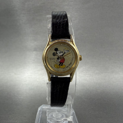 Seiko Mickey Mouse Watch Women 19mm Champagne Dial Gold Tone 2p200089 New Batt5