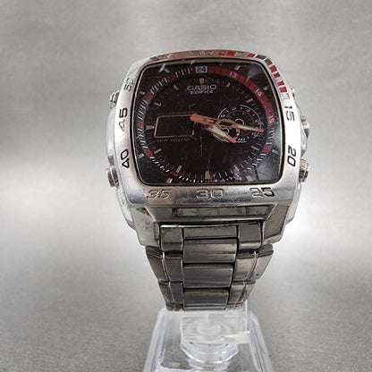 Casio Edifice EFA-122 Watch Men 41mm Analog Digital Steel Rectangle New Battery