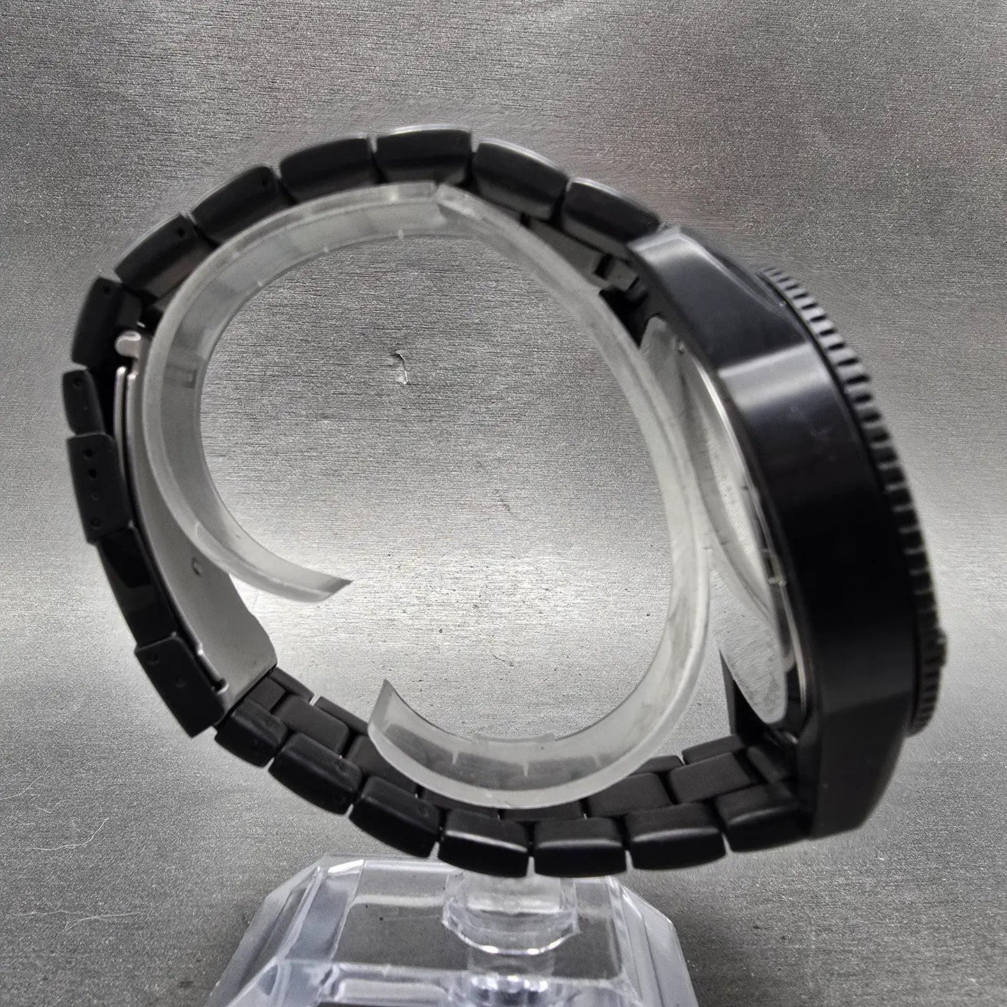 Fossil Watch Men 50mm Black Dial Black Tone Daydate Round BQ2532 New Battery8