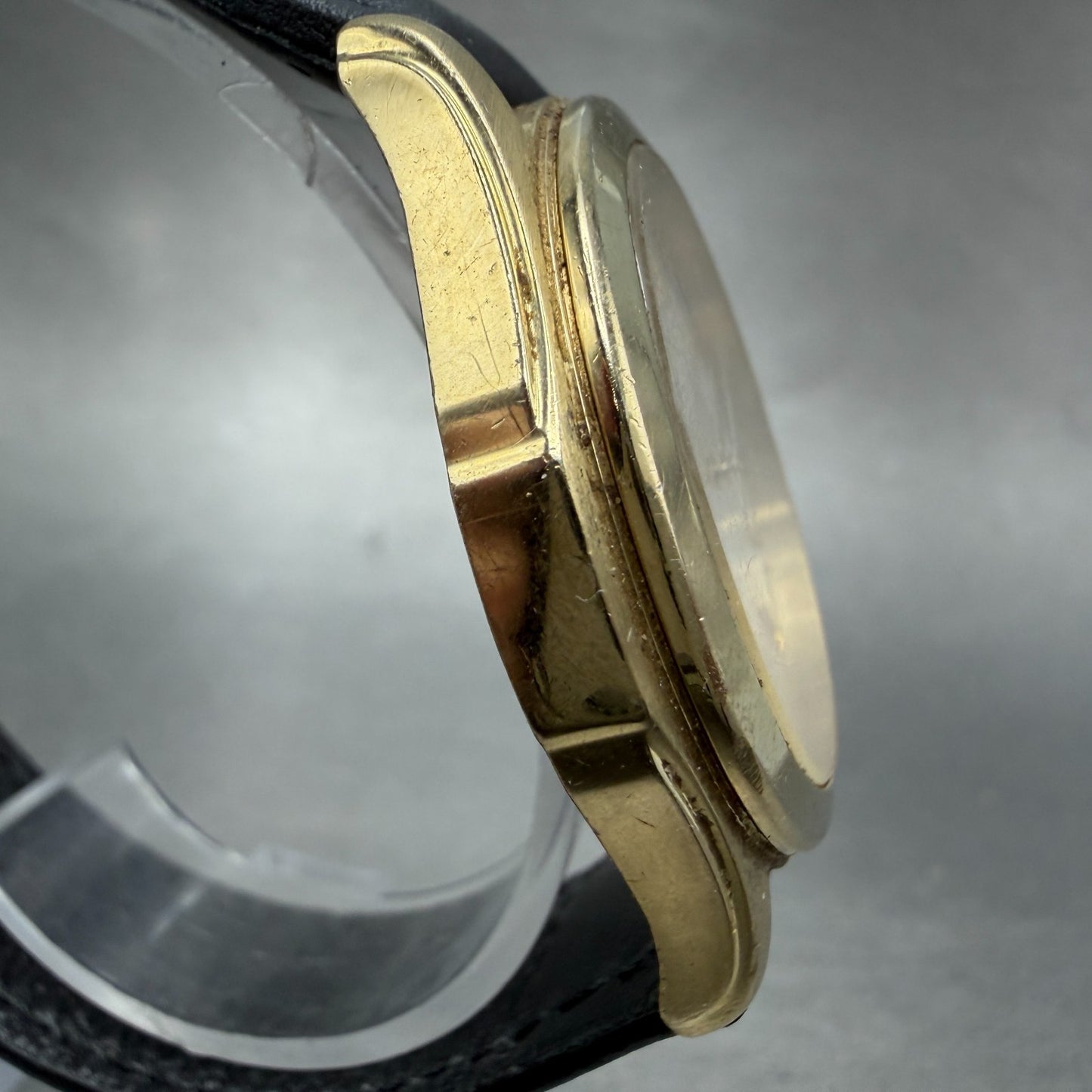 Seiko Watch Men 37mm Silver Dial Gold Tone Date Round 7N42-0EY0 New Battery VTG3