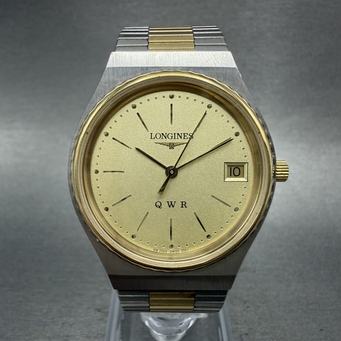 Longines QWR Watch Men 33mm Champagne Dial Two Tone  Date PARTS0
