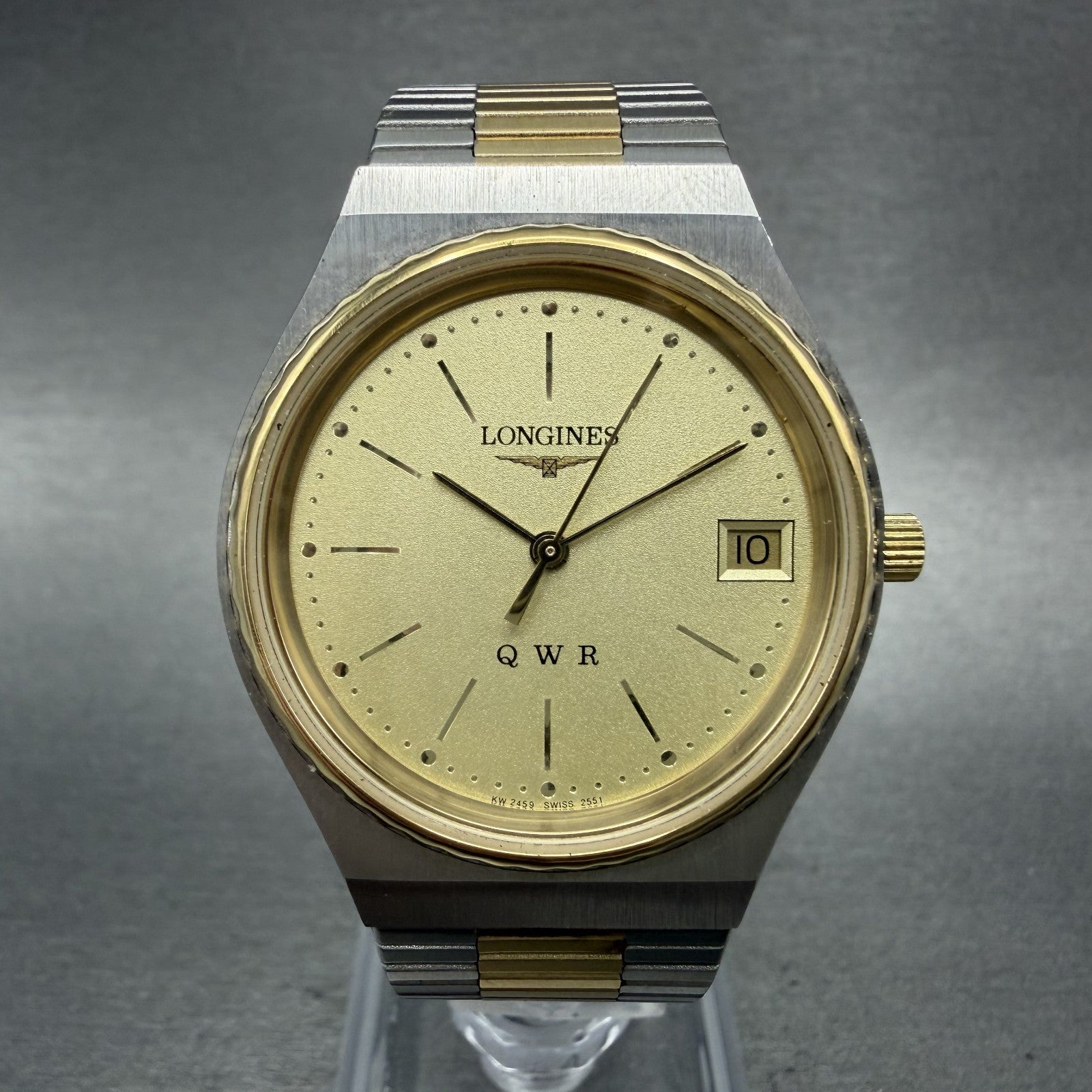 Longines QWR Watch Men 33mm Champagne Dial Two Tone  Date PARTS0