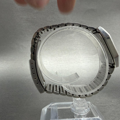 Seiko Tank Watch Men 27mm Silver Dial Silver Tone Octagon 7431-5120 PARTS VTG9