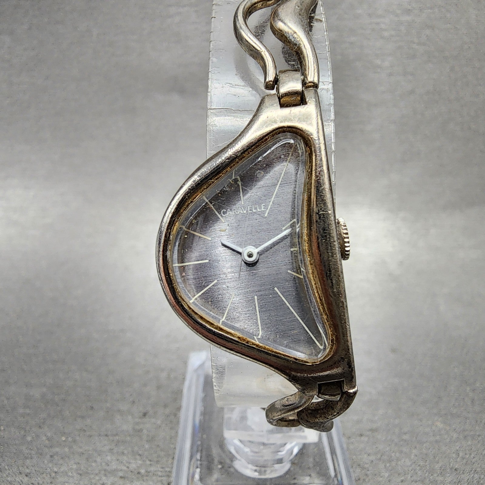 Bulova Caravelle Asymmetrical Watch Women 20mm Silver Dial Silver Tone Manual0