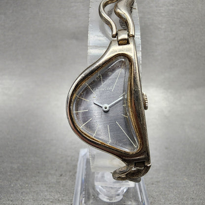 Bulova Caravelle Asymmetrical Watch Women 20mm Silver Dial Silver Tone Manual0