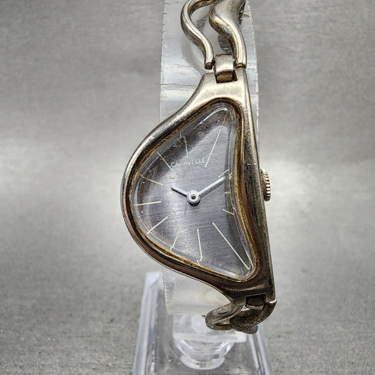 Bulova Caravelle Asymmetrical Watch Women 20mm Silver Dial Silver Tone Manual0