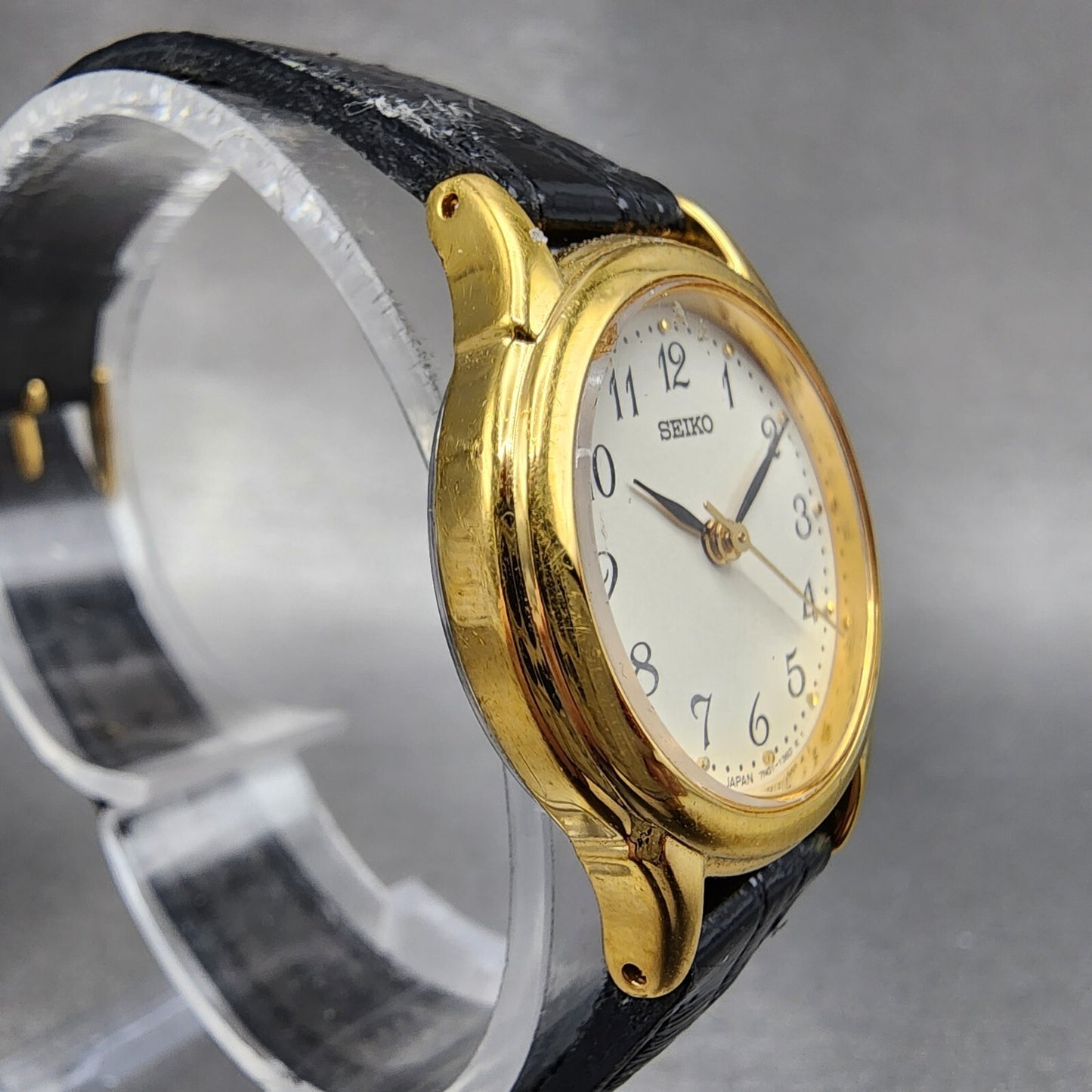 Seiko Watch Women 25mm Cream Dial Gold Tone Round 7N016880 New Battery3