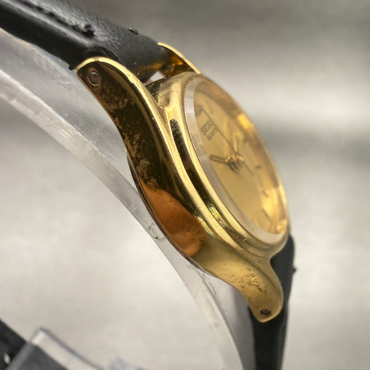 Seiko Watch Women 20mm Gold Dial Gold Tone Round 2Y01-0A10 New Battery Vintage3