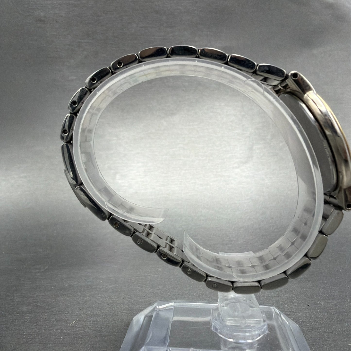 Seiko Lucent Watch Men 32mm White Dial Two Tone Round 5E21-6E90 PARTS9