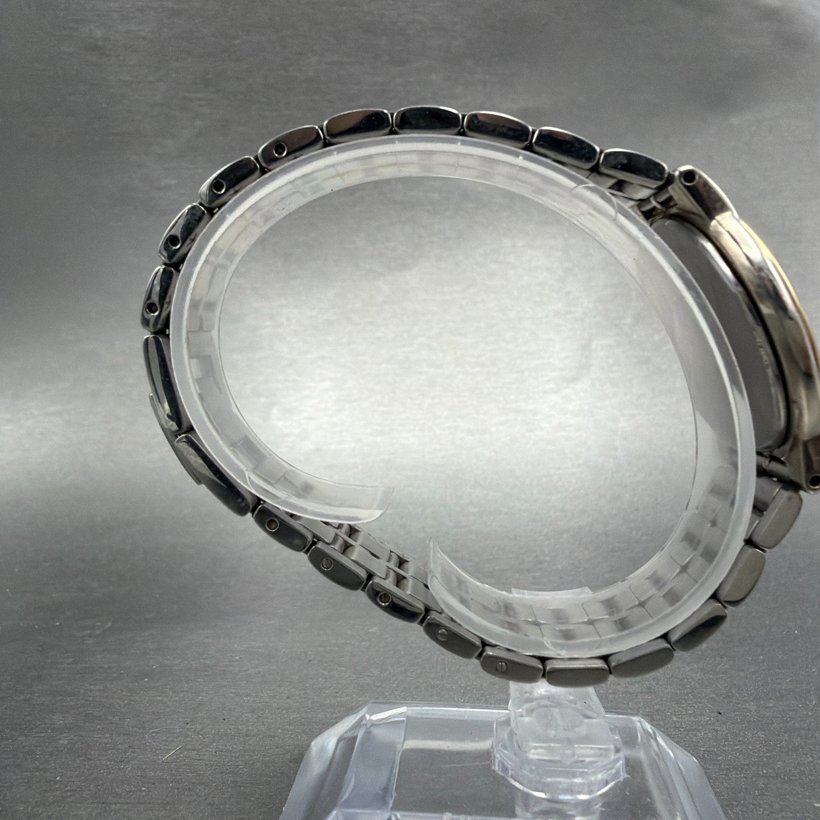 Seiko Lucent Watch Men 32mm White Dial Two Tone Round 5E21-6E90 PARTS9