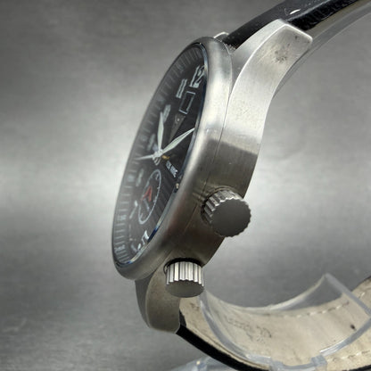 Junkers JU 52 Watch Men 40mm Black Dial Steel Date Dual Time D-AQUI New Battery2