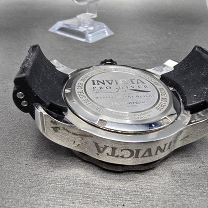 Invicta Pro Diver Chronograph Watch Men 48mm Black Dial Silver Tone Date New Bat12