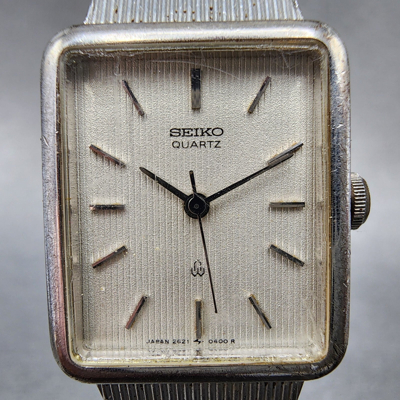 Seiko Tank Watch Women 20mm White Dial Silver Tone 26215200 New Battery1