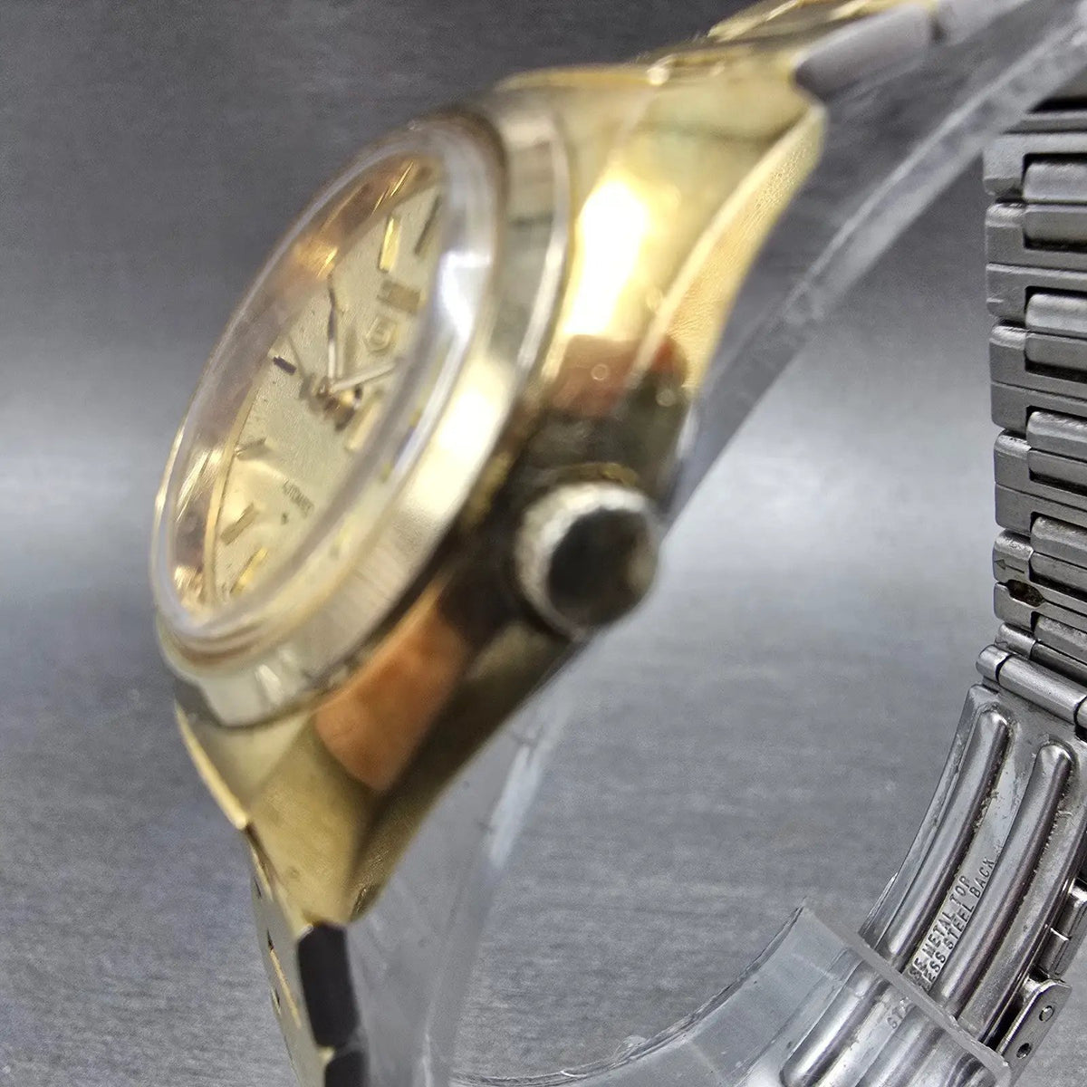 Seiko5 Automatic Watch Women 24mm Gold Dial Gold Tone Daydate 4206-0180 PARTS3