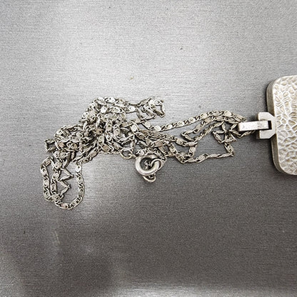VTG Seiko Necklace Watch Unisex 30mm Silver Dial Gold Plated Square 21-3150 Runs