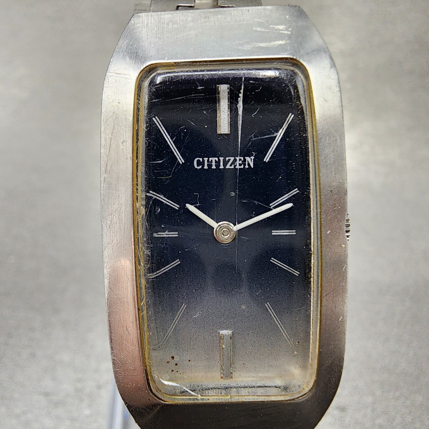 Citizen Tank Watch Women 21mm Blue Dial Steel Rectangle Manual Wind Runs VTG1