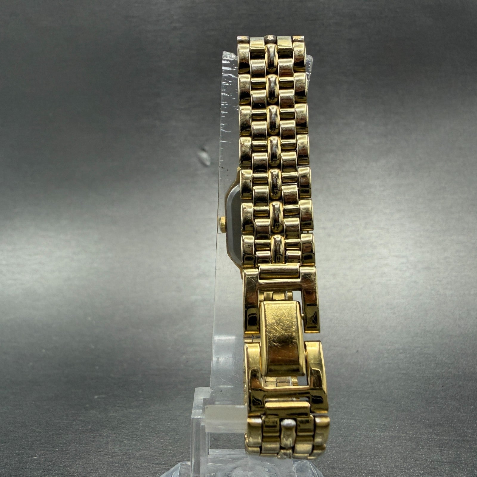 Seiko SX Watch Women 17mm Gold Dial Gold Tone Octagon V401-5251 New Battery7