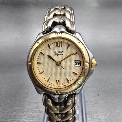 Citizen Elegance Watch Women 25mm Champagne Dial Two Tone 6010-S53183 New Batt0