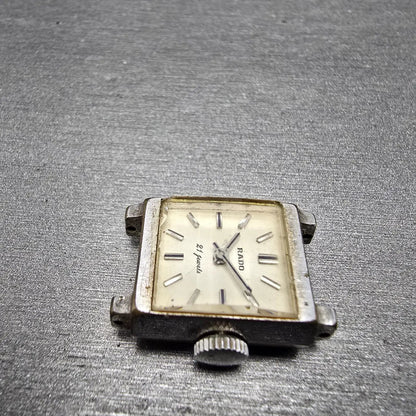 Rado Princess Watch Women 16mm White Dial Silver Tone Manual 21 Jewel PARTS VTG6