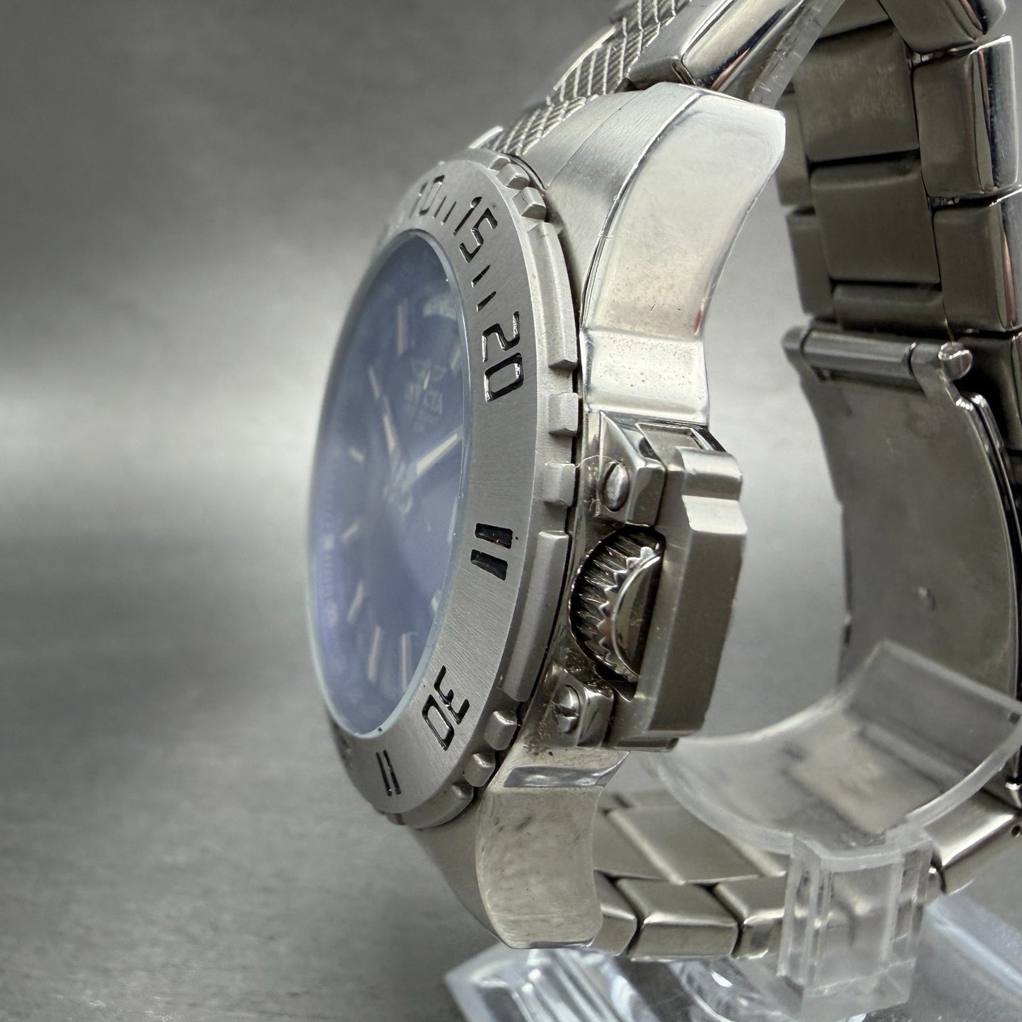Invicta Watch Men 44mm Blue Dial Silver Tone Daydate Round 5245 New battery2