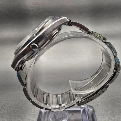 Seiko Type II Watch Men 36mm Silver Dial Silver Tone Daydate 7546-7010 New Batt6