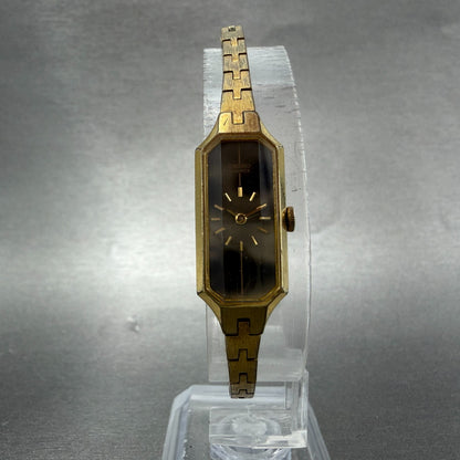 Seiko Watch Women 13mm Gray Dial Gold Tone Octagon 1320-5989 New Battery JGJ5