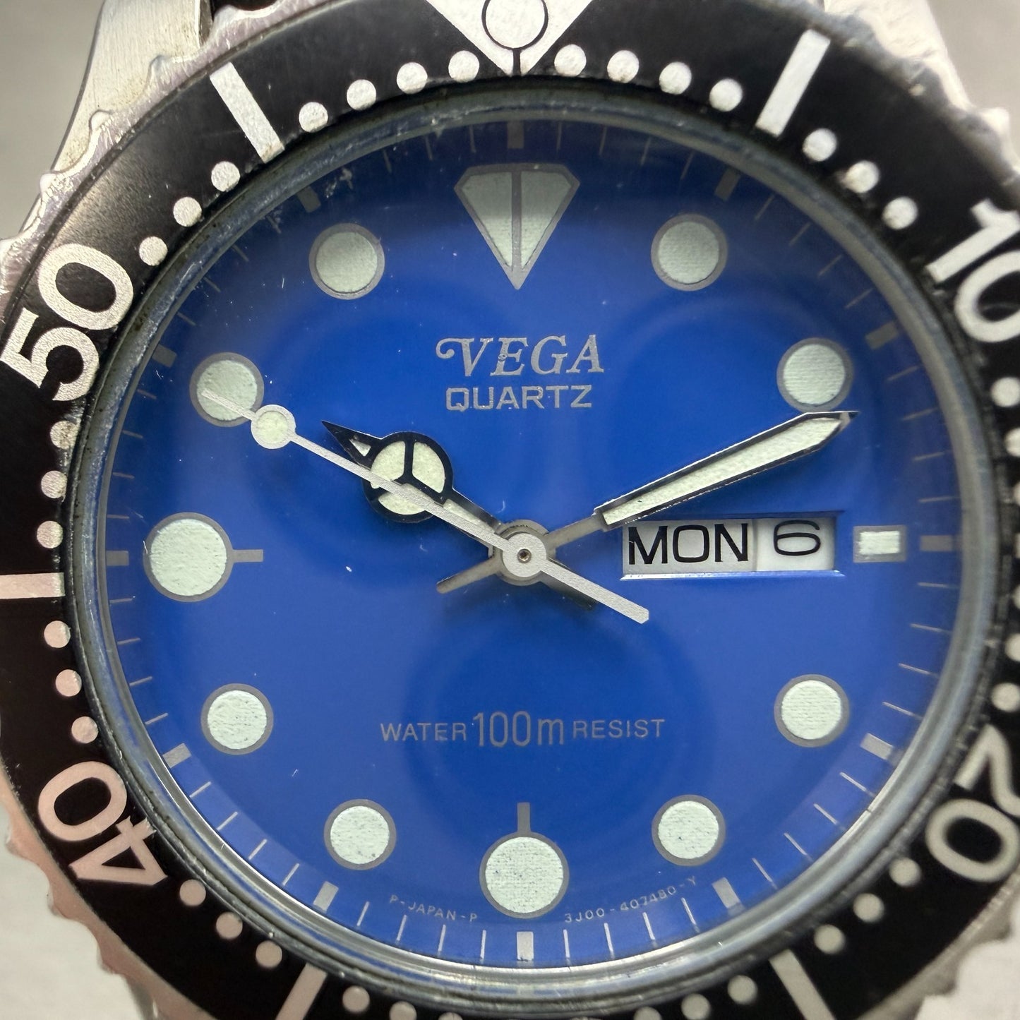 Citizen Vega Dive Watch Men 40mm Blue Dial Steel Daydate 3J00-397037 New Battery1