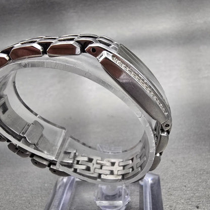 Citizen Eco-Drive Watch Women 15mm MOP Dial Silver Tone Gemmed G620-S057591 Runs3