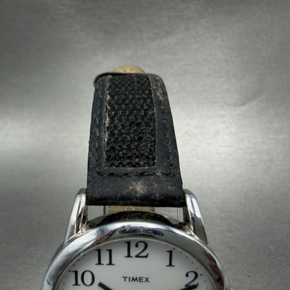 Timex Easy Reader Watch Men 35mm White Dial Silver Tone Round New Battery ABC4