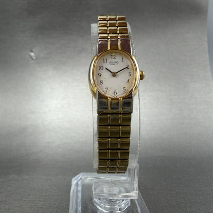 Seiko Watch Women 16mm White Dial Gold Tone Oval Vintage 1N00-5A50 New Battery6