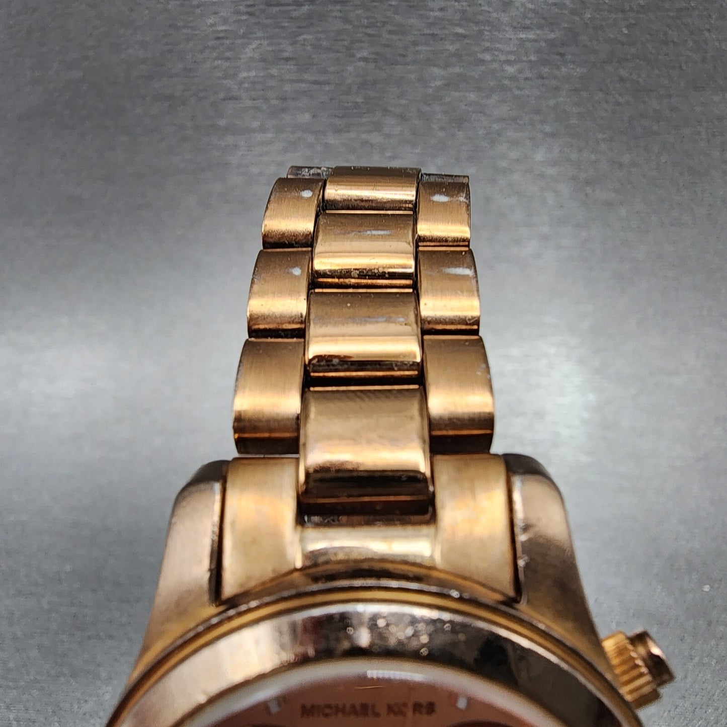 Michael Kors Runway Chronograph Watch Women 33mm Rose Dial Rose Gold Tone NewBat4