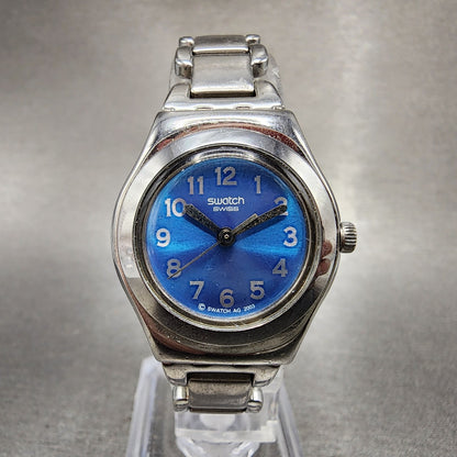 Swatch Irony Chaine De Pralines Watch Women 25mm Blue Dial Steel Round New Batt0