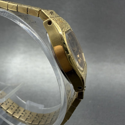 Seiko Watch Women 16mm Brown Dial Gold Tone Octagon 2C215470 New Battery3