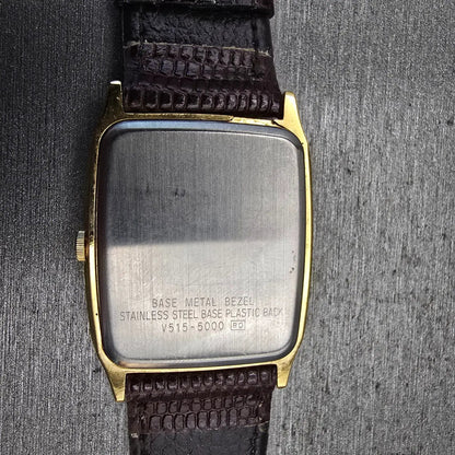 Seiko Lorus Mickey Mouse Watch Men 27mm Champagne Dial V515-5000 New Battery VTG10